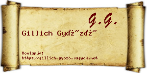 Gillich Győző névjegykártya