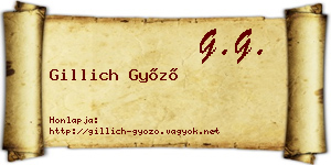Gillich Győző névjegykártya